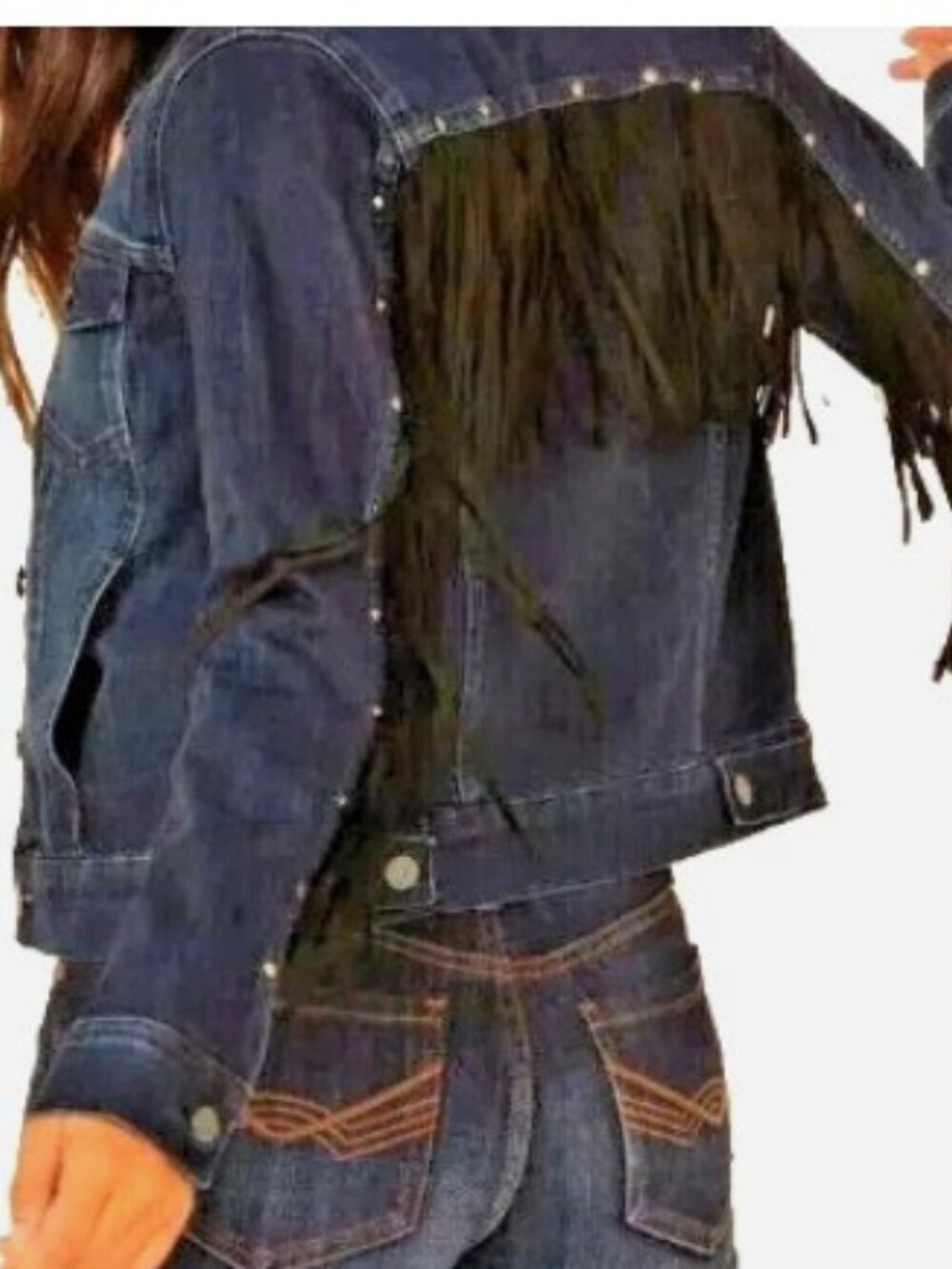 NWT IDYLLWIND Miranda Lambert Denim Fringe and Stud Denim Jacket XXL RARE
